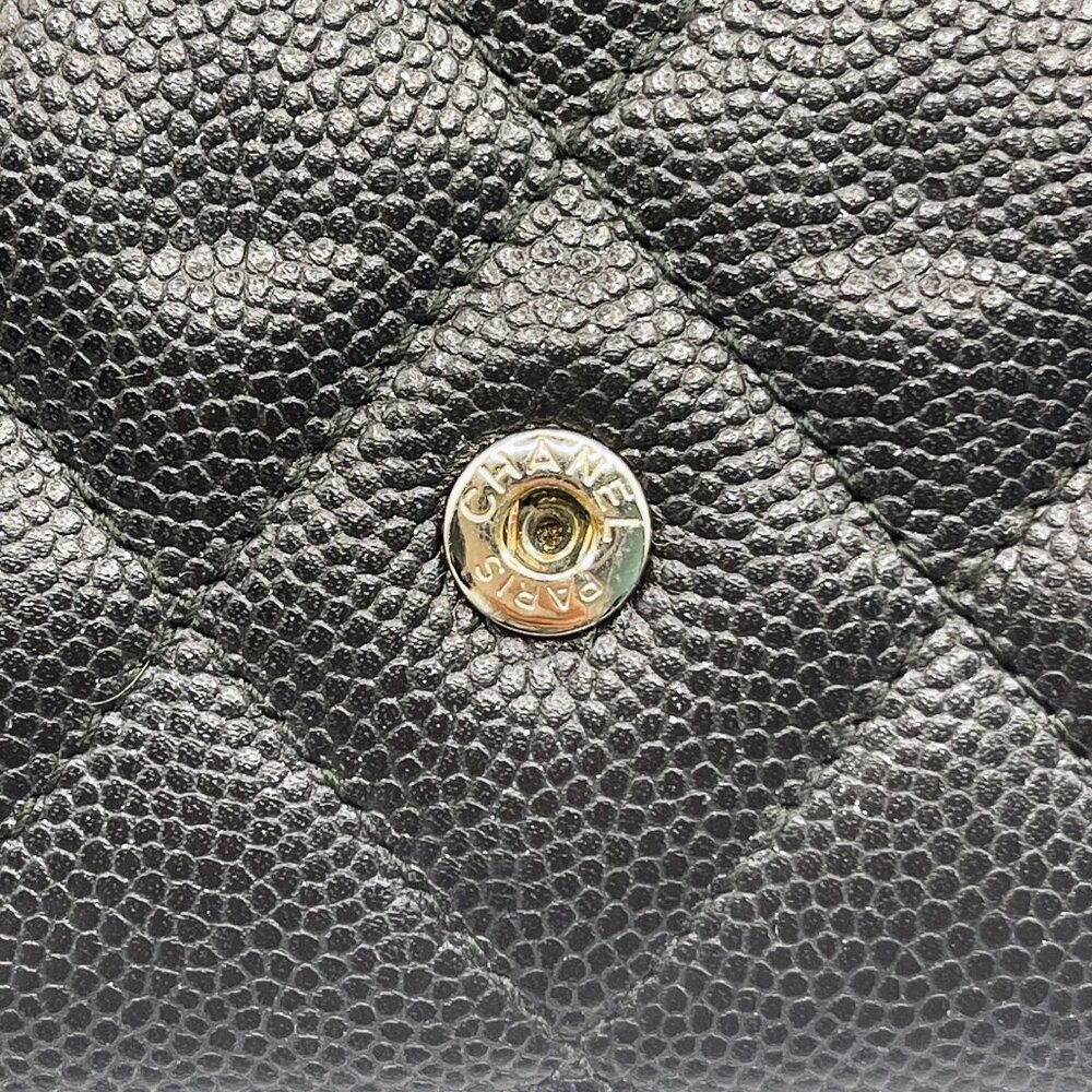 Authentic CHANEL CC Classic Caviar Flap Wallet Chain Shoulder Crossbody Black - Picture 12 of 16